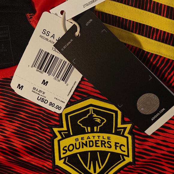 Women's Seattle Sounders FC 2023 The Bruce Lee Jersey Adidas M NWT Red/Black - Picture 4 of 13